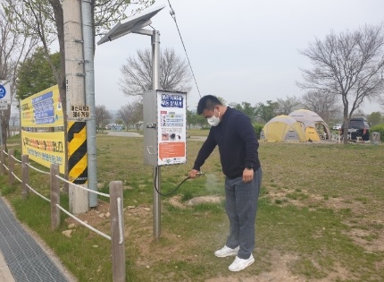 이포보캠핑장 해충 기피제 자동분사기 설치