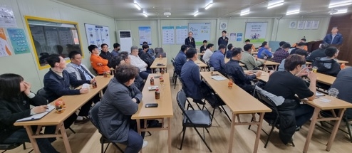 여주소방서, 물류창고 건설현장 안전보건 협의체와 간담회 가져